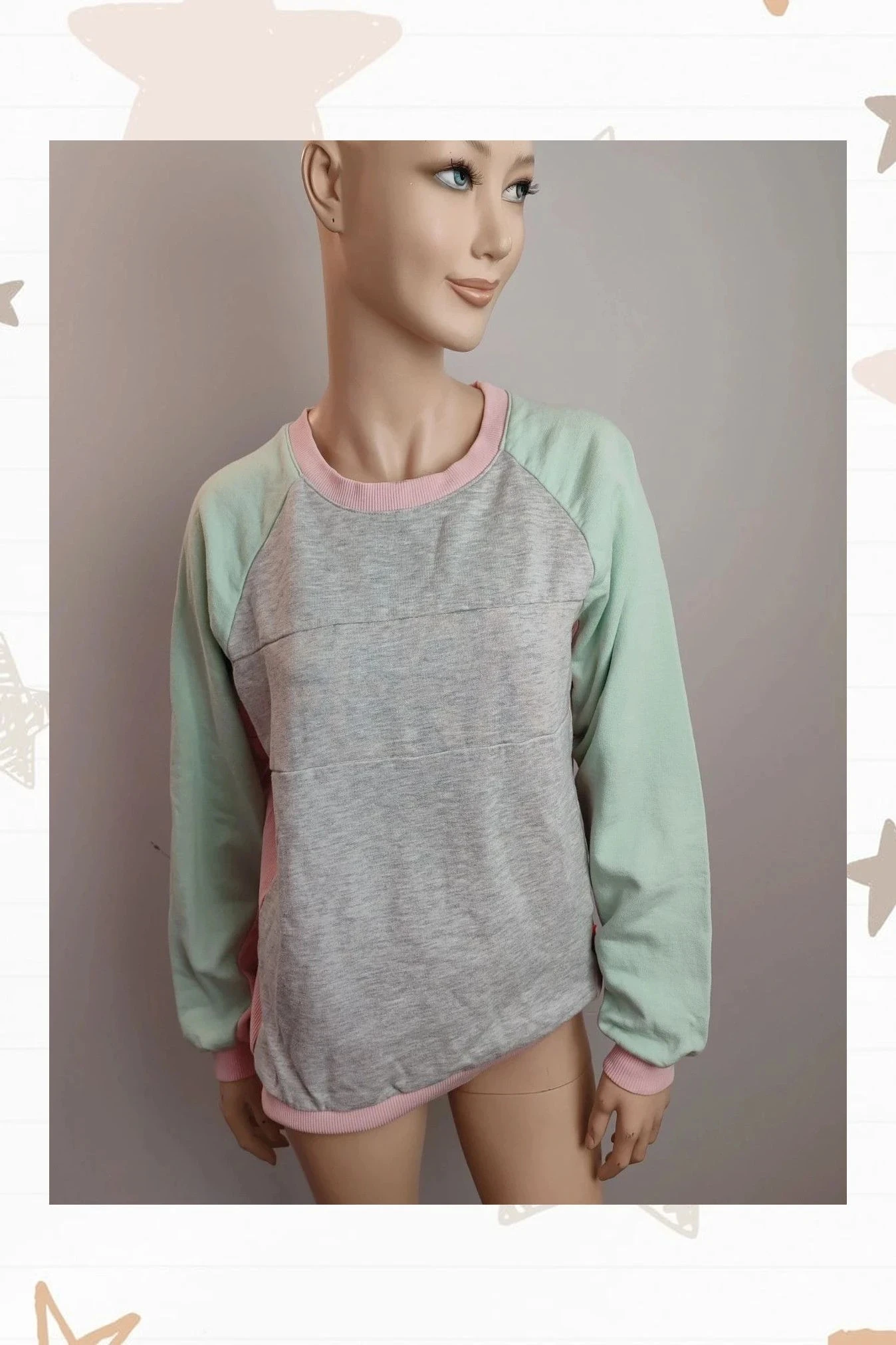 Sudadera mujer tonos pastel S amplia